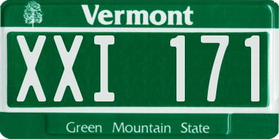 VT license plate XXI171