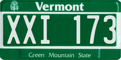 VT license plate XXI173