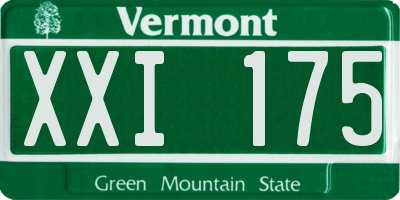 VT license plate XXI175