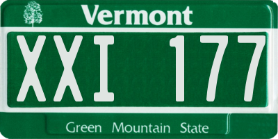 VT license plate XXI177