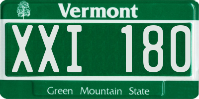 VT license plate XXI180
