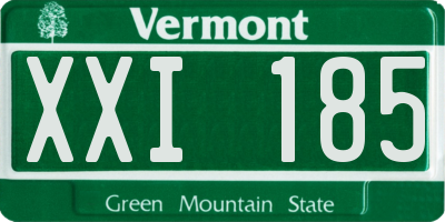 VT license plate XXI185
