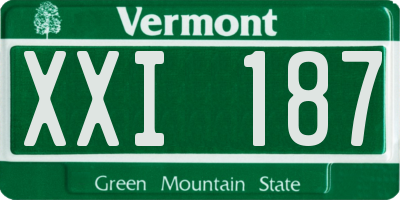 VT license plate XXI187