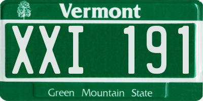 VT license plate XXI191