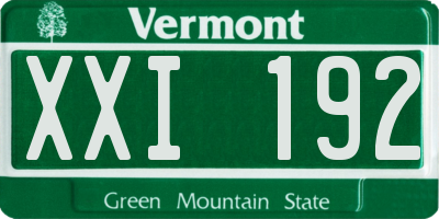 VT license plate XXI192