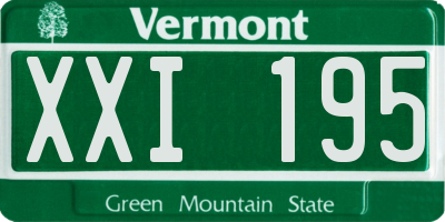 VT license plate XXI195