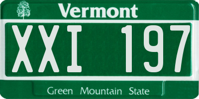 VT license plate XXI197
