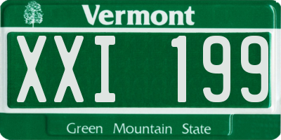 VT license plate XXI199