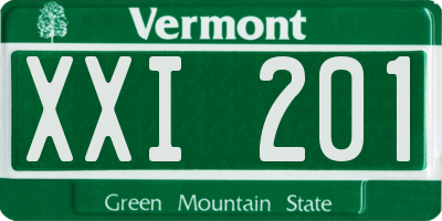 VT license plate XXI201