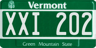 VT license plate XXI202