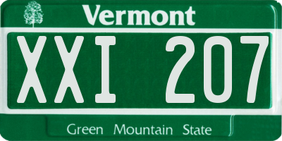 VT license plate XXI207