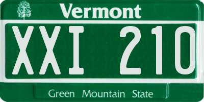 VT license plate XXI210