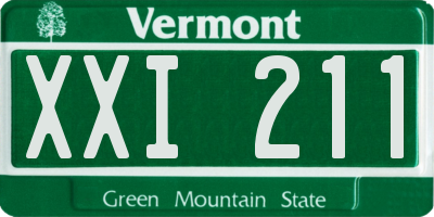 VT license plate XXI211