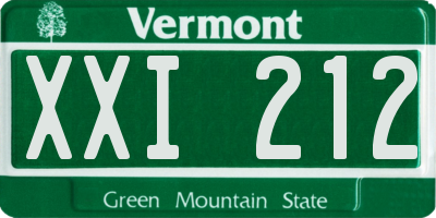 VT license plate XXI212