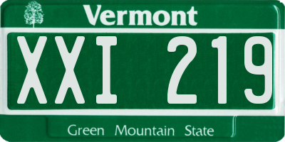 VT license plate XXI219