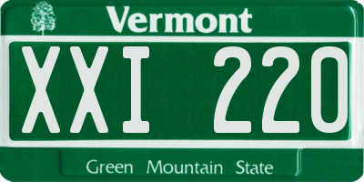 VT license plate XXI220