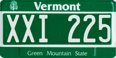 VT license plate XXI225