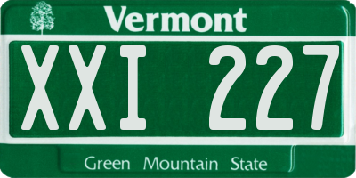 VT license plate XXI227