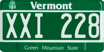 VT license plate XXI228