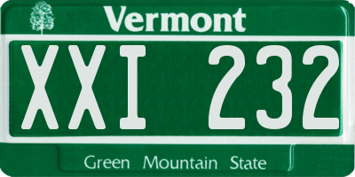 VT license plate XXI232