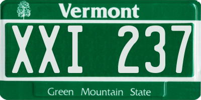 VT license plate XXI237