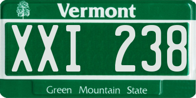 VT license plate XXI238