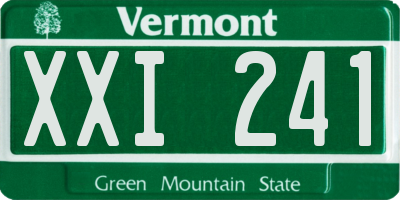 VT license plate XXI241
