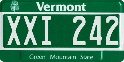 VT license plate XXI242