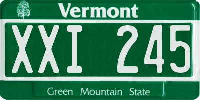 VT license plate XXI245