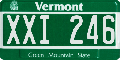 VT license plate XXI246
