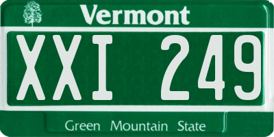 VT license plate XXI249