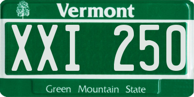 VT license plate XXI250