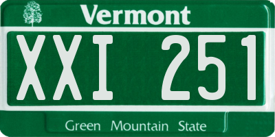 VT license plate XXI251