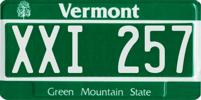 VT license plate XXI257