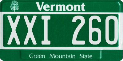 VT license plate XXI260
