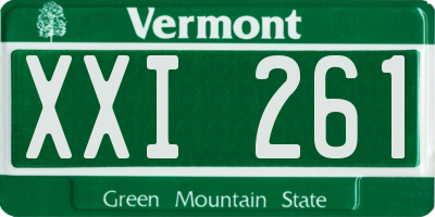 VT license plate XXI261