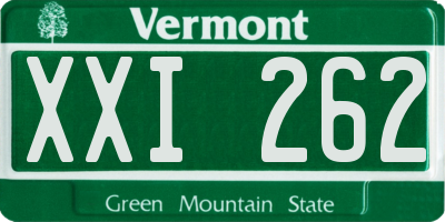 VT license plate XXI262