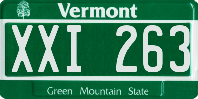 VT license plate XXI263