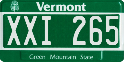 VT license plate XXI265