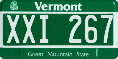 VT license plate XXI267