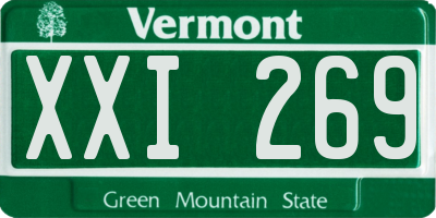 VT license plate XXI269