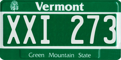 VT license plate XXI273