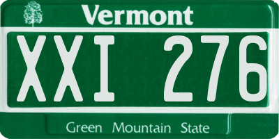 VT license plate XXI276