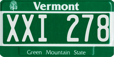 VT license plate XXI278