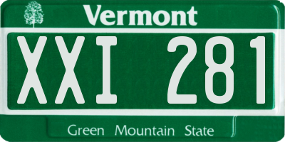 VT license plate XXI281