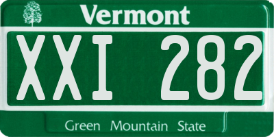 VT license plate XXI282
