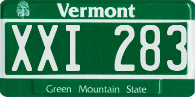 VT license plate XXI283