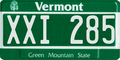 VT license plate XXI285