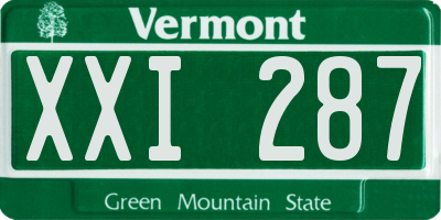 VT license plate XXI287