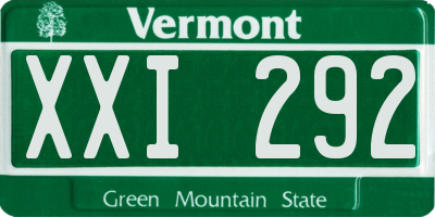 VT license plate XXI292